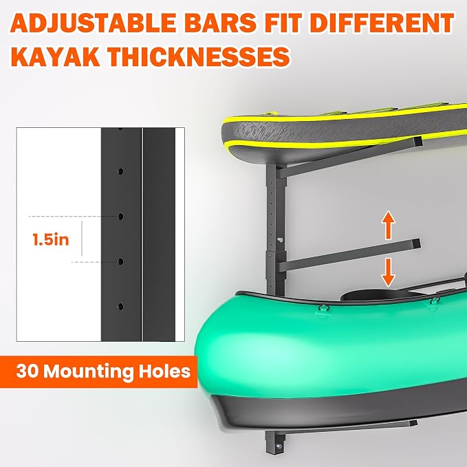 Ultrawall Kayak Storage Rack, Adjustable Wall Mounted Kayak Holder - Image 3