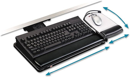 3M Keyboard Tray with Adjustable Keyboard and Mouse Platforms, Turn Knob to by Unknown