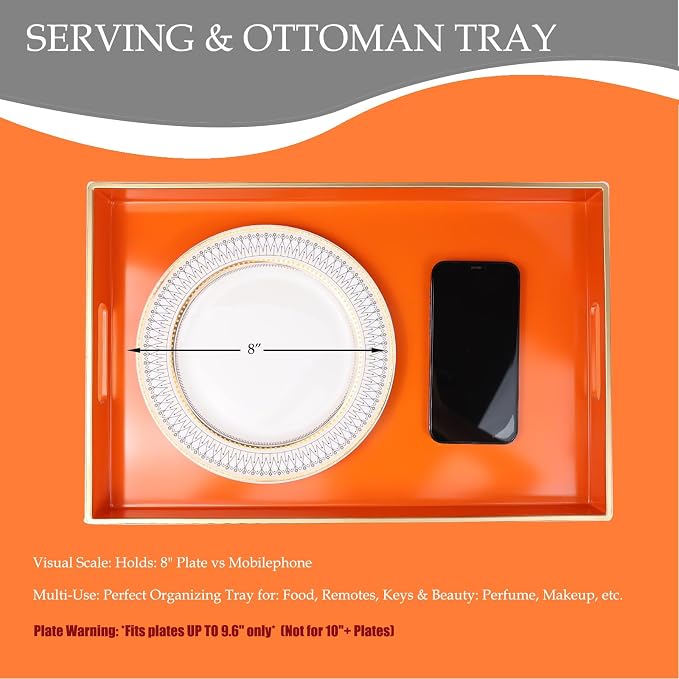 Spsyrine Orange Decorative Serving Tray - Image 4