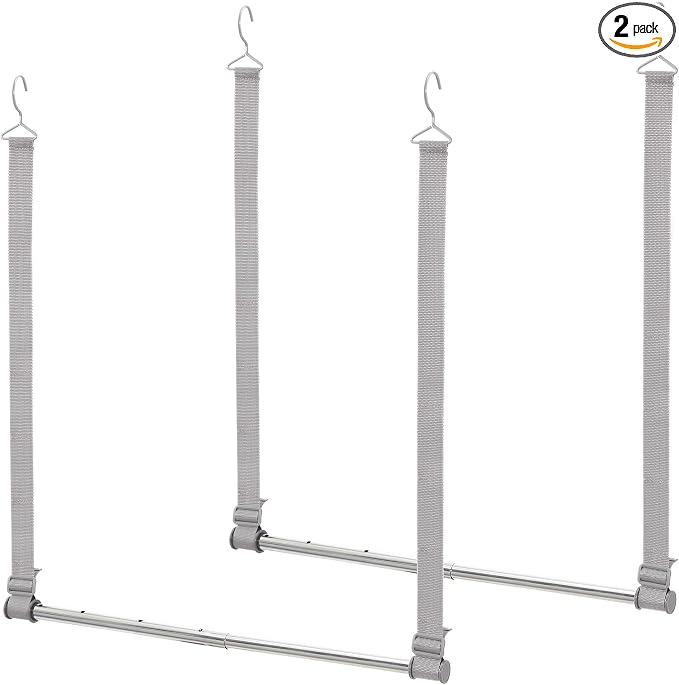 STORAGE MANIAC Hanging Closet Rod, Adjustable Width and Height Closet Hanging by STORAGEMANIAC