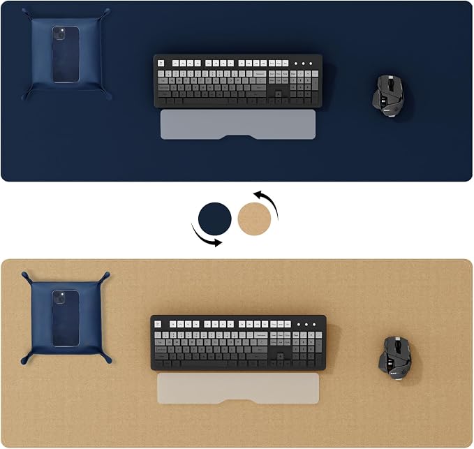 DAWNTREES Dual Sided Desk Mat, 47.2''x23.6'', Cork Desk Mat Protector, 120x60cm - Image 3