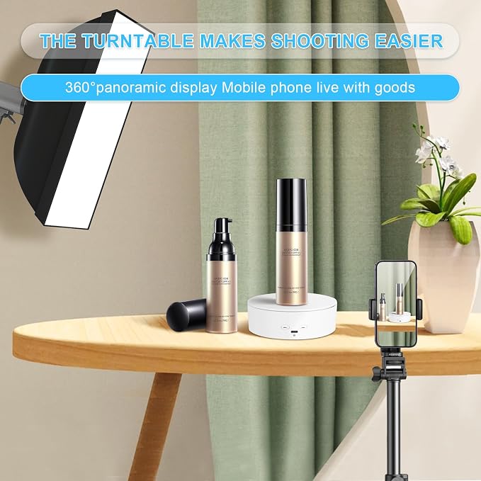 Motorized Rotating Display Stand, 5in/11lbs Load, 360° Rotating Platform - Image 2