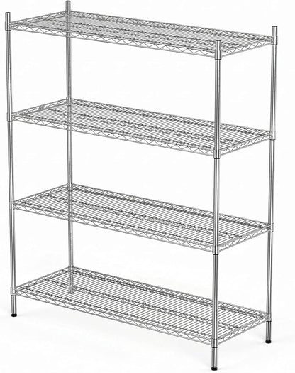 APLSS NSF 4-Tier Chrome Storage Shelves, Dry Environments, Commercial Heavy by HECMAC