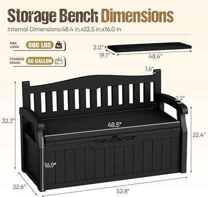 80-Gallon Outdoor Storage Bench - Image 3