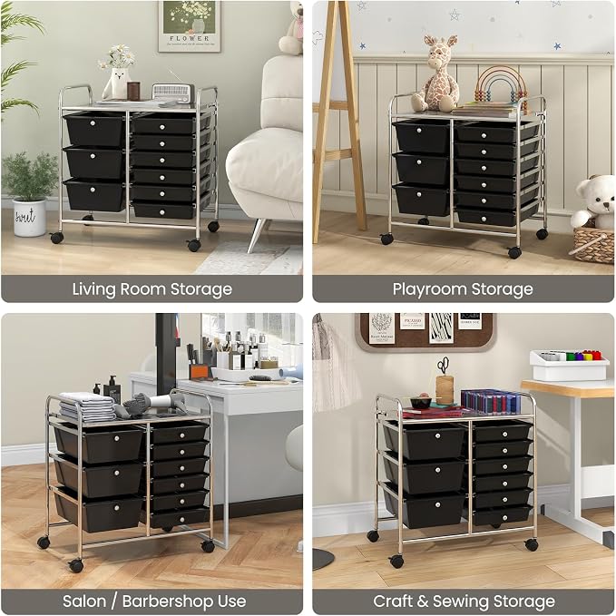 Giantex 9 Drawers Rolling Cart, Classroom Organizers, Storage Cart - Image 8