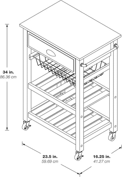 OSP Home Furnishings Hampton Kitchen Cart - Image 9