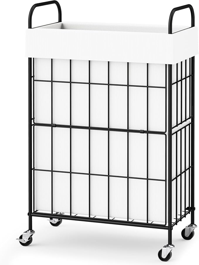 Slim Laundry Hamper, 60L Laundry Basket by Heeytilly