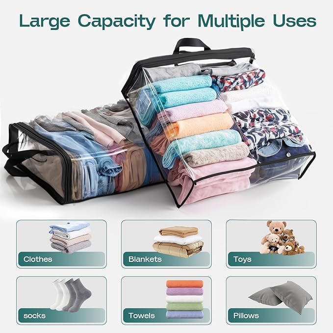 5PACK Clear Zippered Storage Bags - Image 3