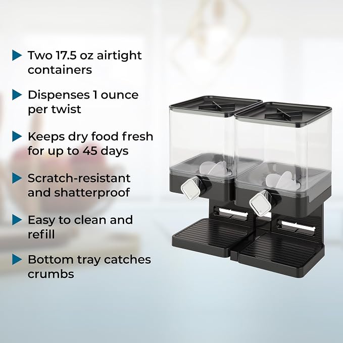 Honey-Can-Do Zevro Compact Dry Food Dispenser, Dual Control - Image 4