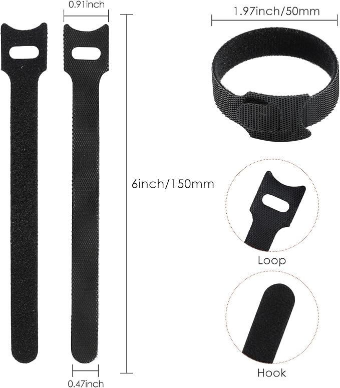 120PCS 6 Inch Reusable Cable Ties Wire Ties Cord Organizer Cable Organizer - Image 2