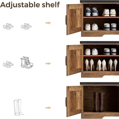 HOMSHO Farmhouse Shoe Storage Bench - Image 5