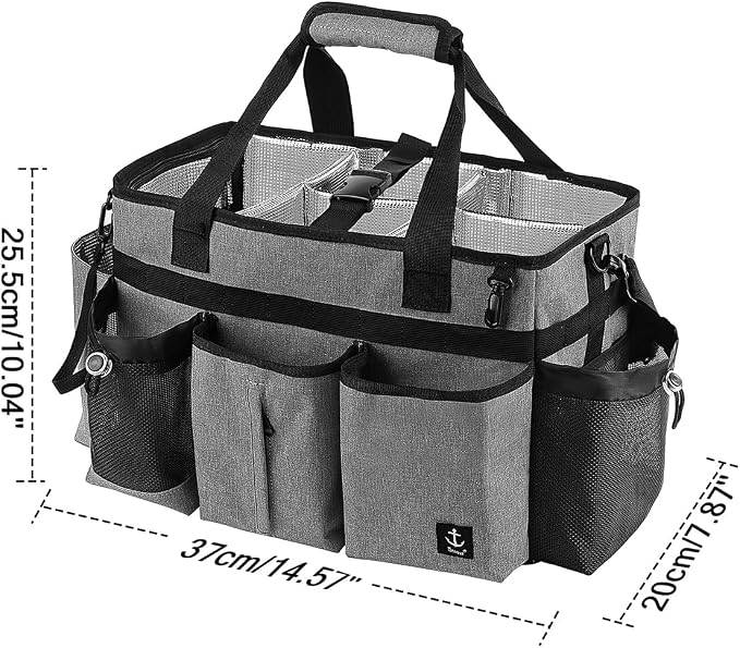 Large Cleaning Caddy Bag Built-in Sturdy Support Board, Cleaning Organizer - Image 4