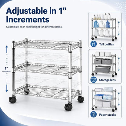 Simple Deluxe 3-Tier Storage Shelves, 750 Lbs Loading Capacity, 24.02" W x - Image 6