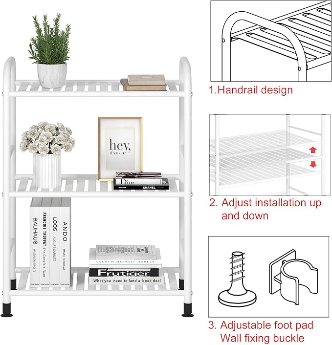 JSB 3-Tier Adjustable Shelving Unit, Heavy Duty Storage Rack Organizer Metal - Image 6