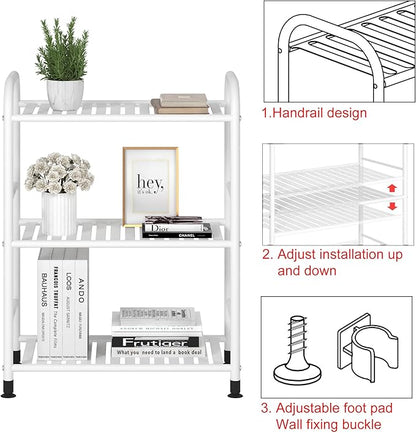 JSB 3-Tier Adjustable Shelving Unit, Heavy Duty Storage Rack Organizer Metal - Image 6