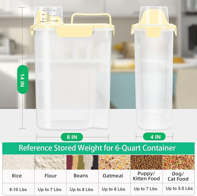 TBMax Airtight Rice Container 10 Lbs, Cereal Dispenser, Travel Pet Cat Dog Food - Image 2