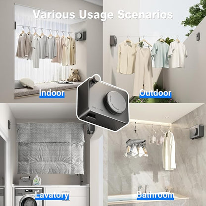 Retractable Clothesline Indoor, Non-Sagging Outdoor Clothes Line Retracting - Image 5