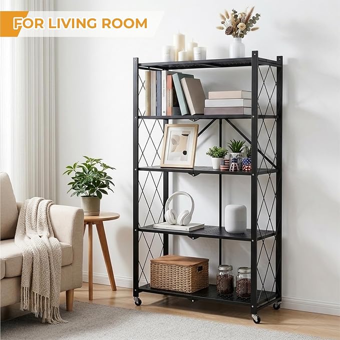 COKIHOM 5 Tier Foldable Storage Shelf - Image 3