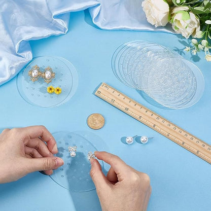 GOMAKERER 20 Pcs Acrylic Earring Display Cards, 32 Holes Portable Stud Earrings - Image 3