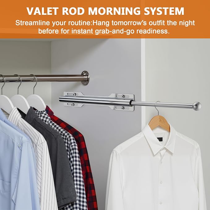 Pull-out Valet Rod for Closet 2 Pack - Image 3