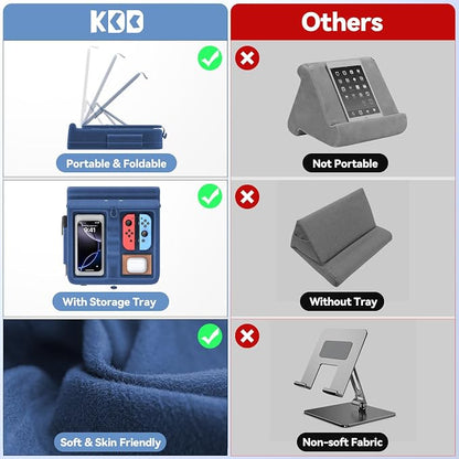 KDD Tablet Pillow Stand with Storage, Foldable iPad Holder - Image 6