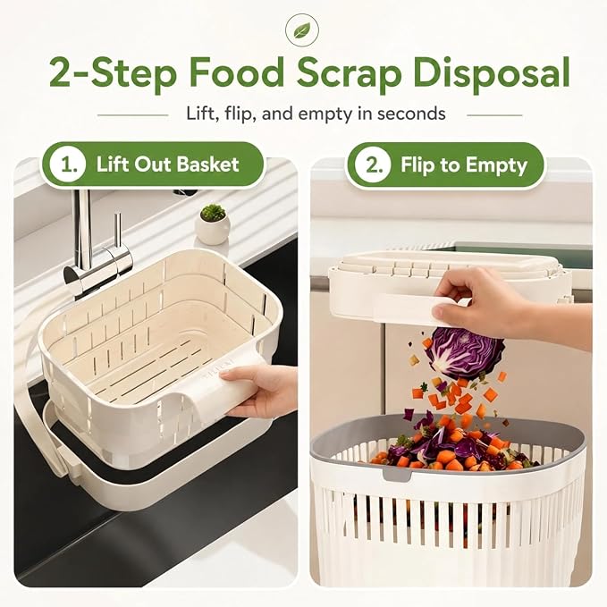 Foldable Hanging Sink Drain Basket Stretchable Kitchen Colander | Space Saving - Image 4