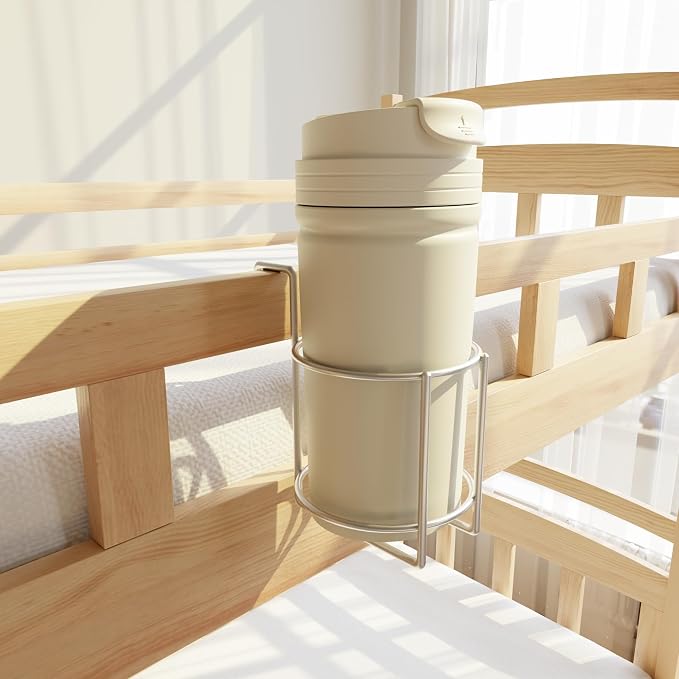 Cup Holder for Bed Drink Holder Water Bottle/Glass Organizer for Wood Dorm Room by KOXHERO