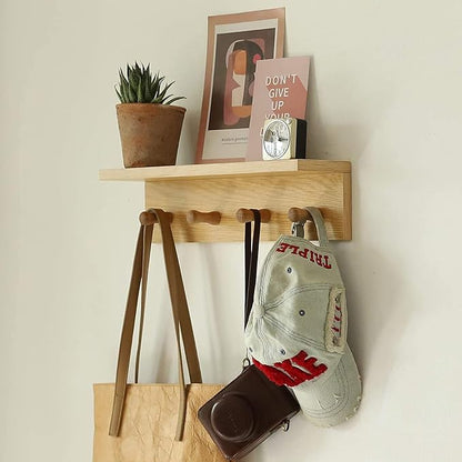 Entrance Coat Rack ，Coat Hooks, Wall-Mounted Wooden Hook Rack, Wall-Mounted - Image 7