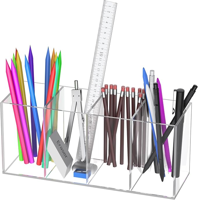 Uniclife Clear Acrylic Pen Holder by UnicLife