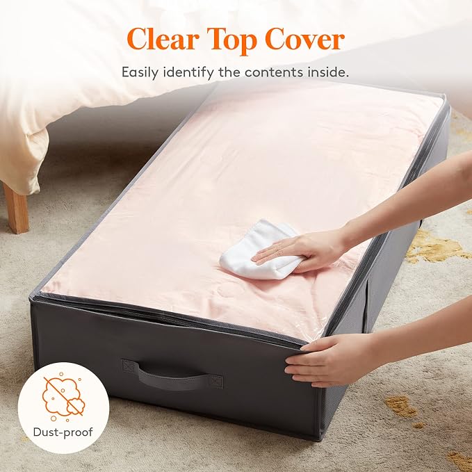 Lifewit 95L 4 Pack Under Bed Storage Containers, Large Capacity Blanket Storage - Image 5