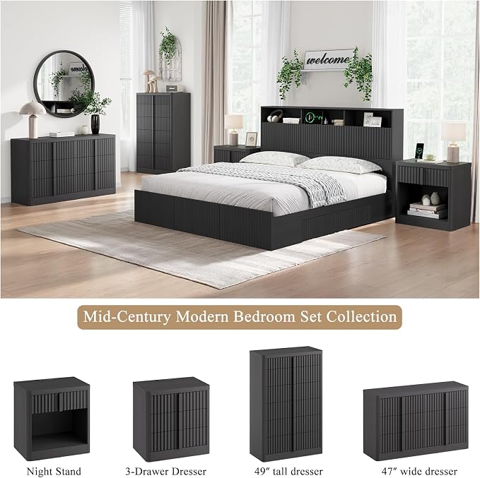 Fluted Dresser for Bedroom, Modern Chest of Drawers - Image 4