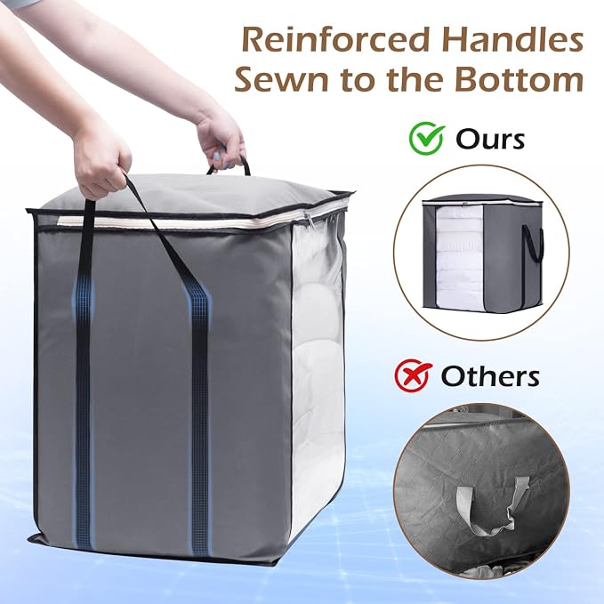 SLEEPING LAMB 120L Oversized Blanket Storage Bags Sturdy Fabric Clothes Storage - Image 3