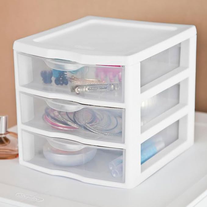 Sterilite Clearview 3-Drawer Cart Small Plastic Storage Organizer, Containers - Image 7