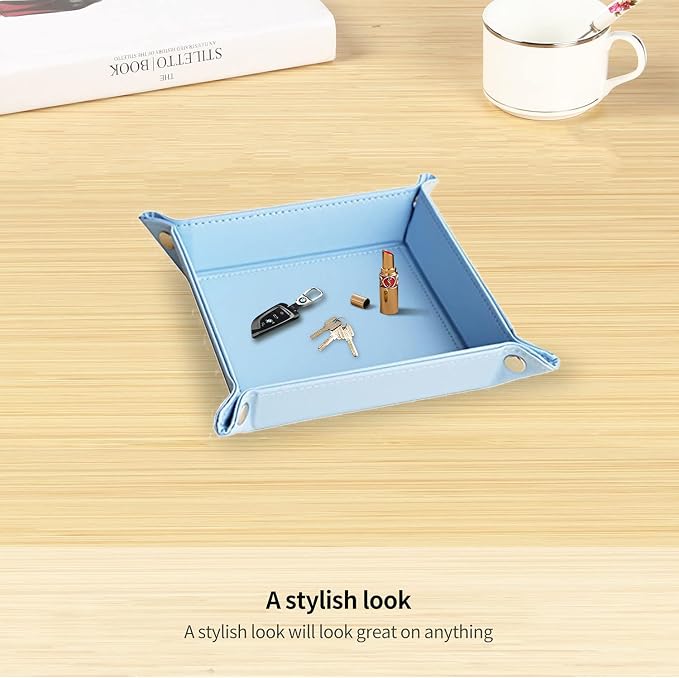 YAPISHI Key Dish Bowl for Entryway, Catchall Holder Bedside Table Valet Tray - Image 4