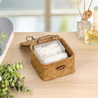 Hipiwe Handwoven Seagrass Basket Decorative Shelf Basket - Image 8