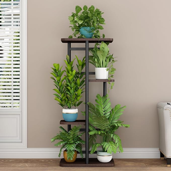 LINZINAR Plant Stand Indoor 4 Tier 5 Potted Multiple Plant Shelf Stands - Image 2