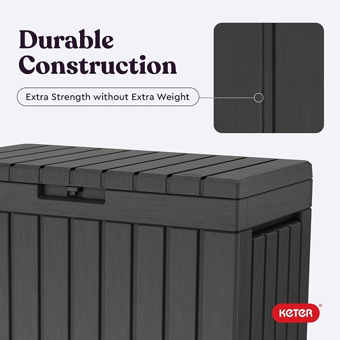 Keter Kentwood 50 Gallon Resin Deck Box-Organization and Storage - Image 6