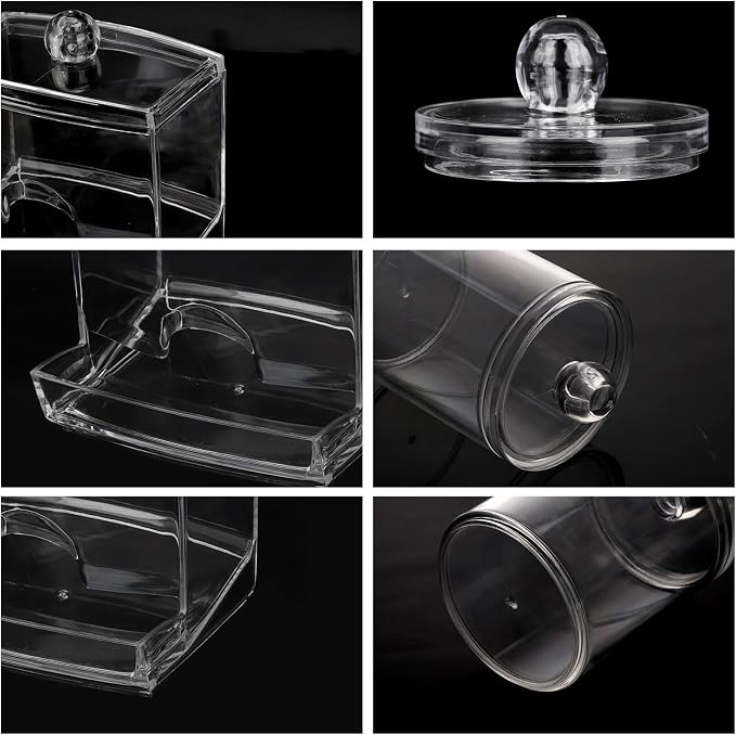 Tbestmax 4 Pack Qtip Holder Bathroom Container, 10/7oz Plastic Cotton - Image 7
