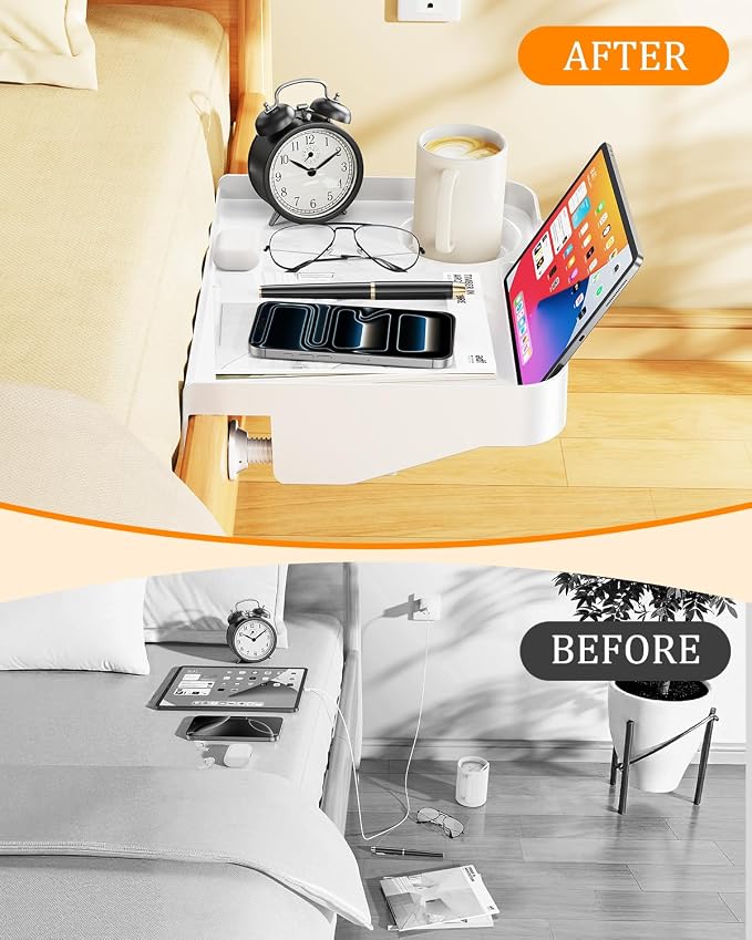 Bedside Caddy with Cup Holder, Bedside Shelf - Image 6