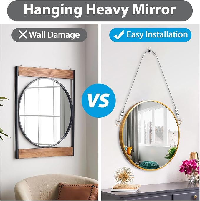 8PCS Adjustable Picture Hanging Wire Kit, Mirror Hanging Kit, 6.6FT Heavy Duty - Image 5