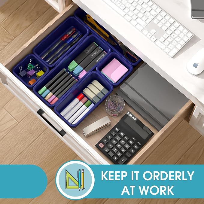 6 PCS Drawer Organizer Set, 3 Size Makeup Drawer Divider Organizer - Image 4