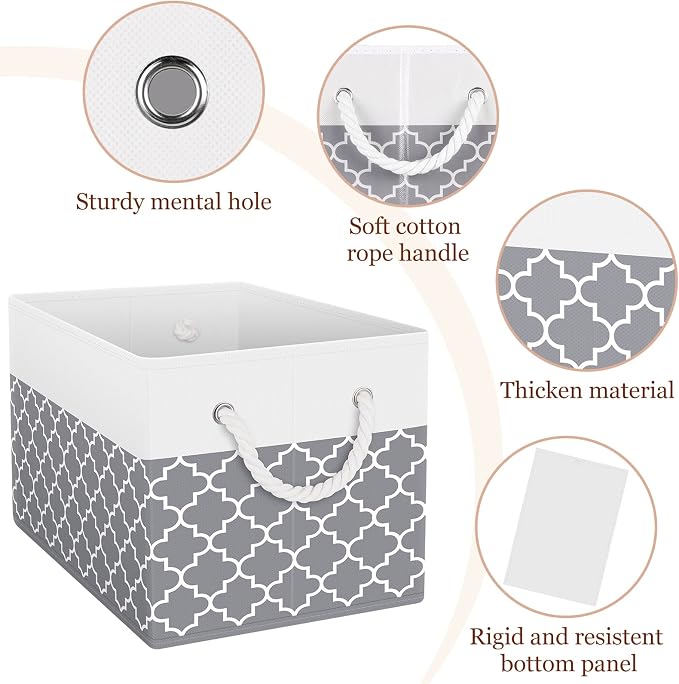 Storage Bins 4-Pack, Foldable Storage Baskets - Image 3