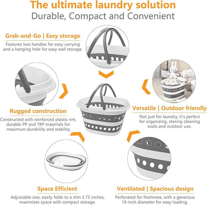Compact Collapsible Laundry Basket, Small Size Pop-Up Hamper Perfect - Image 3
