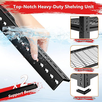 Storage Shelves, Garage Shelving Heavy Duty 3300 LBS Capacity, 5 Tier Utility - Image 6