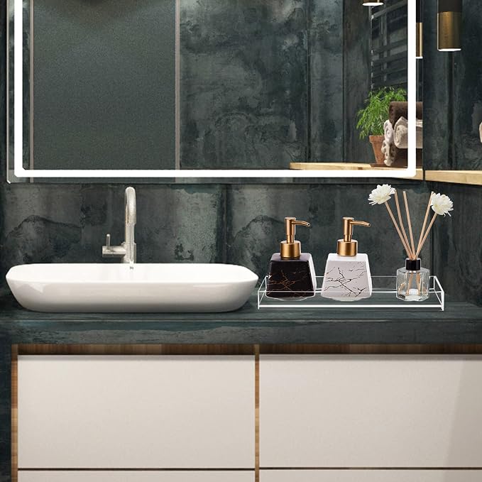 Maitys 3 Pcs Acrylic Vanity Tray Bathroom Tray - Image 4