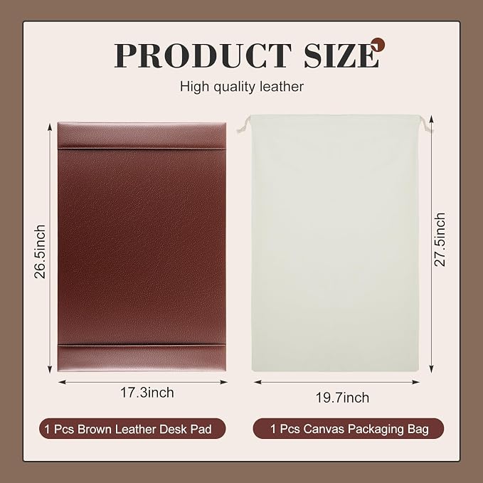 26.5 x 17.3 Inch Leather Desk Pad Protector - Image 2