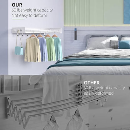 Drying Rack Clothing, Clothes Drying Rack Wall Mounted, Laundry Drying Rack - Image 9