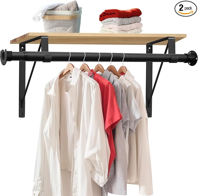 Closet Rod, 17 to 87 Inch Closet Rods 1.3 Inches Heavy Duty Closet Rod by Anndason