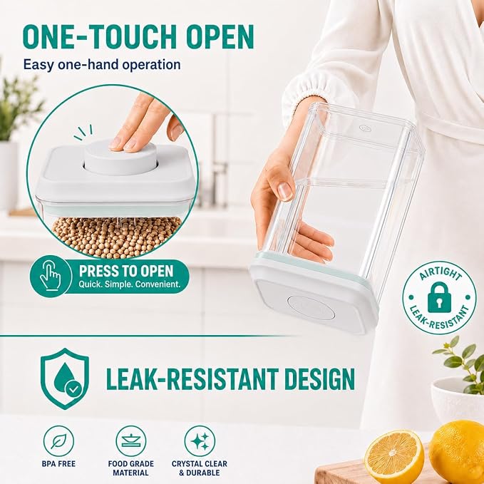 POP Airtight Flour-Rice Food-Storage Container - 4L/4.2Qt Jar - Image 3