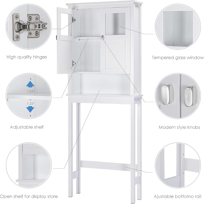 Spirich Bathroom Over the Toilet Storage Cabinet - Image 5